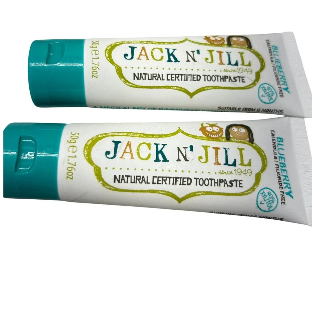 Jack N' Jill Kids Natural Blueberry Toothpaste Fluoride Free 50g 2 Pack Exp 2026